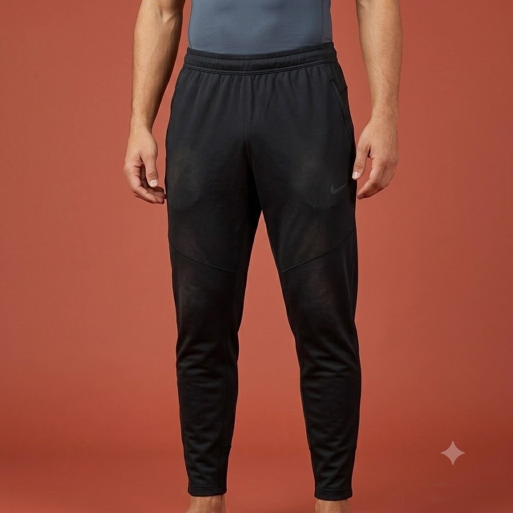 Nike Dri-FIT Jogger Pants Men's M Black Athletic Tapered Swoosh Logo
